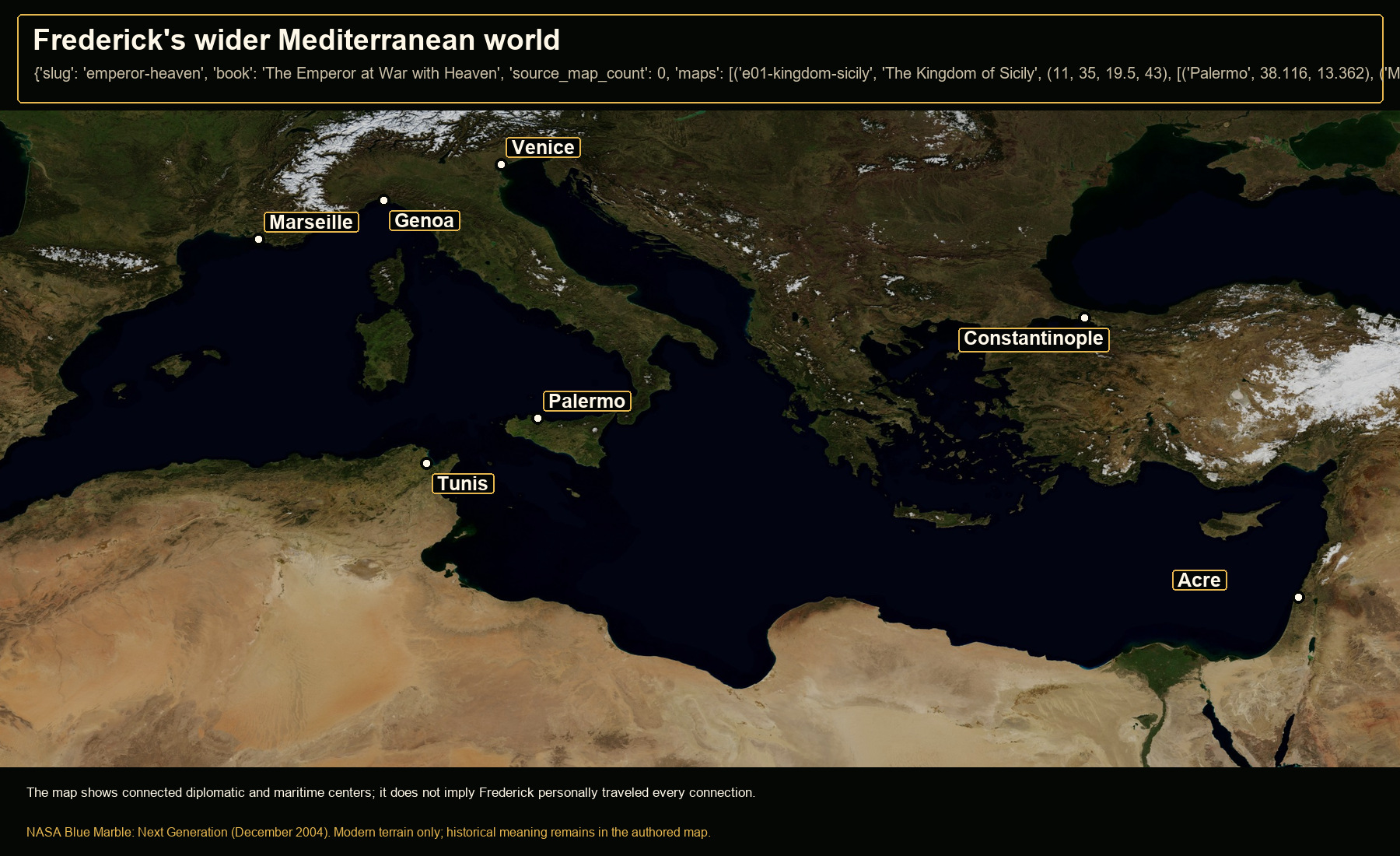 Open NASA satellite orientation map: Frederick's wider Mediterranean world