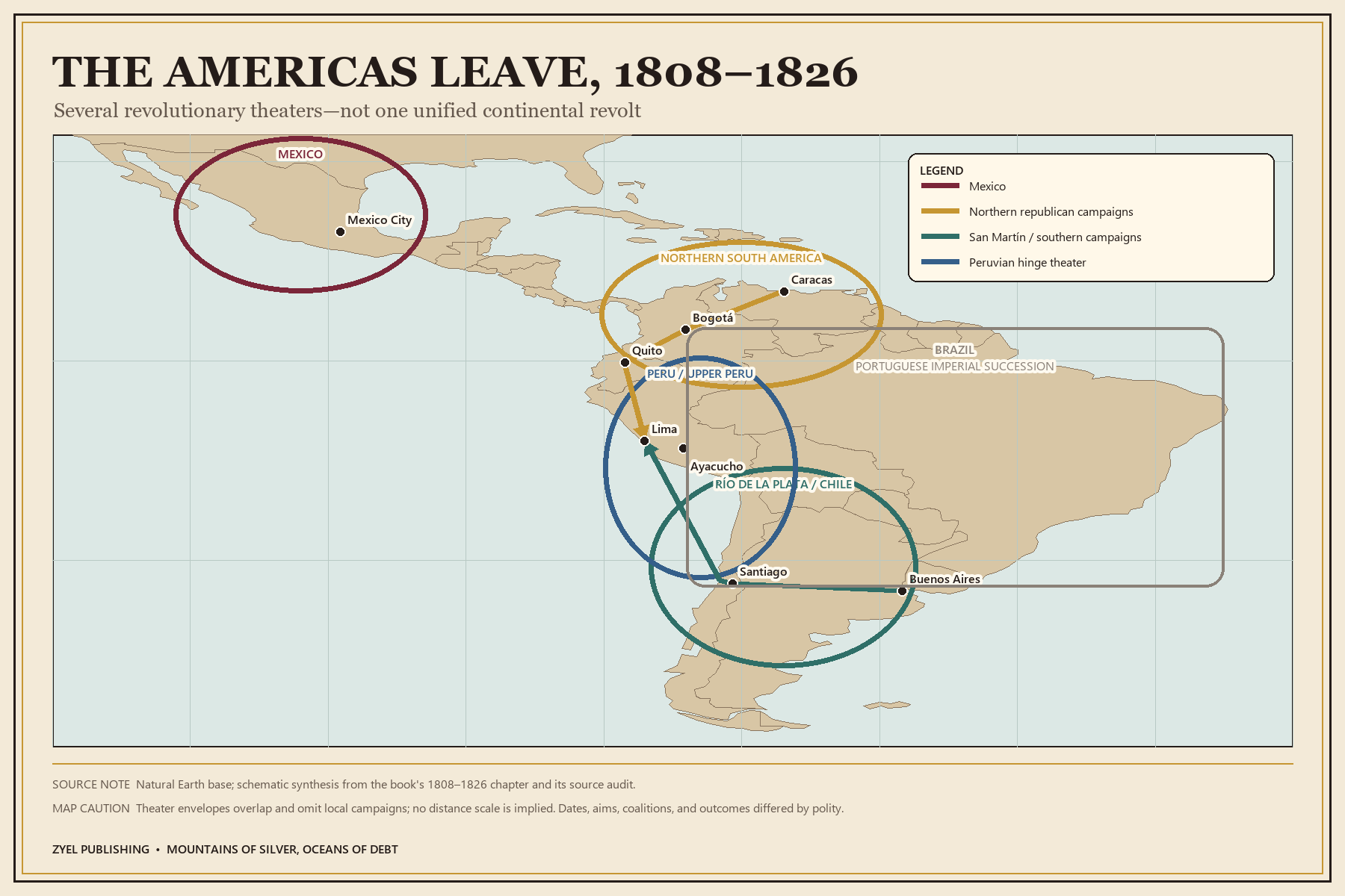 Authored historical map: Independence movements, 1808-1826