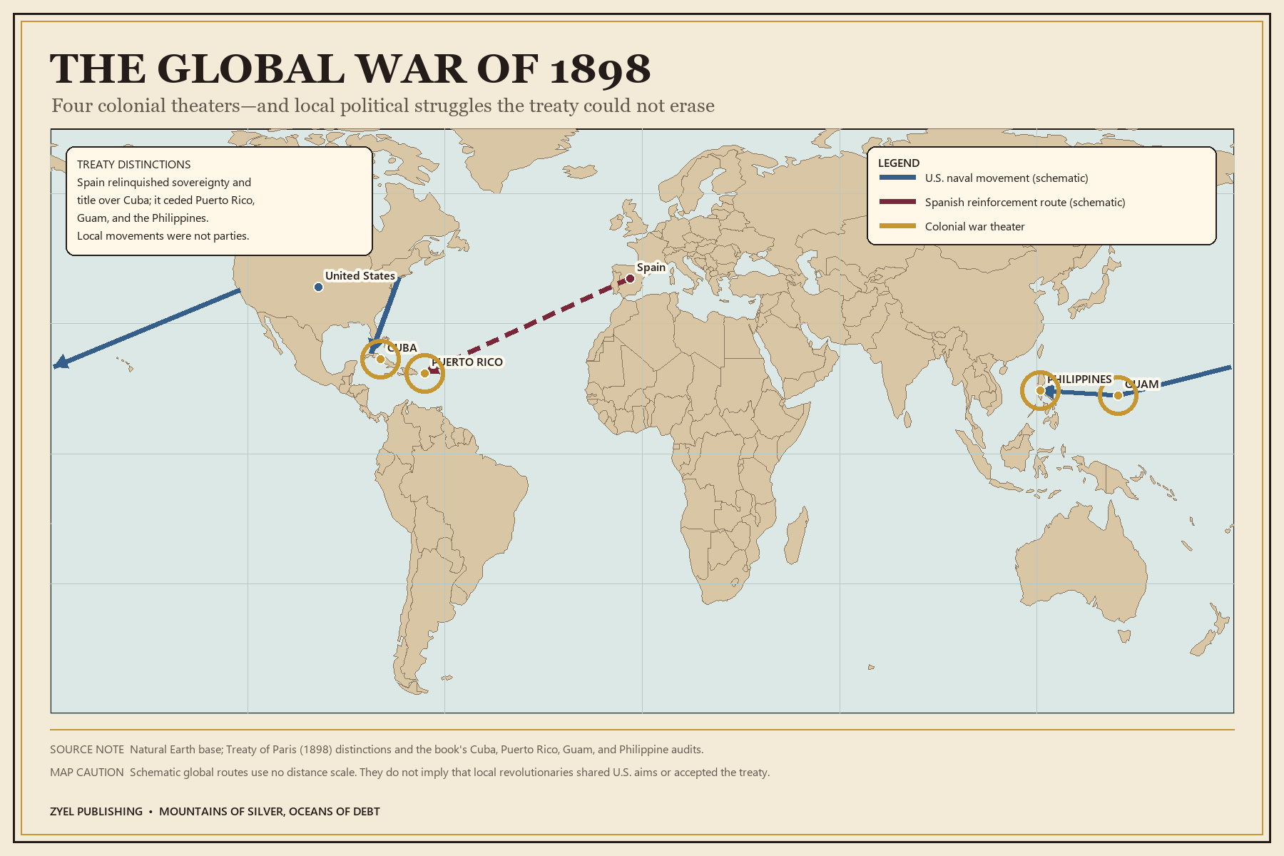 Authored historical map: The global war of 1898
