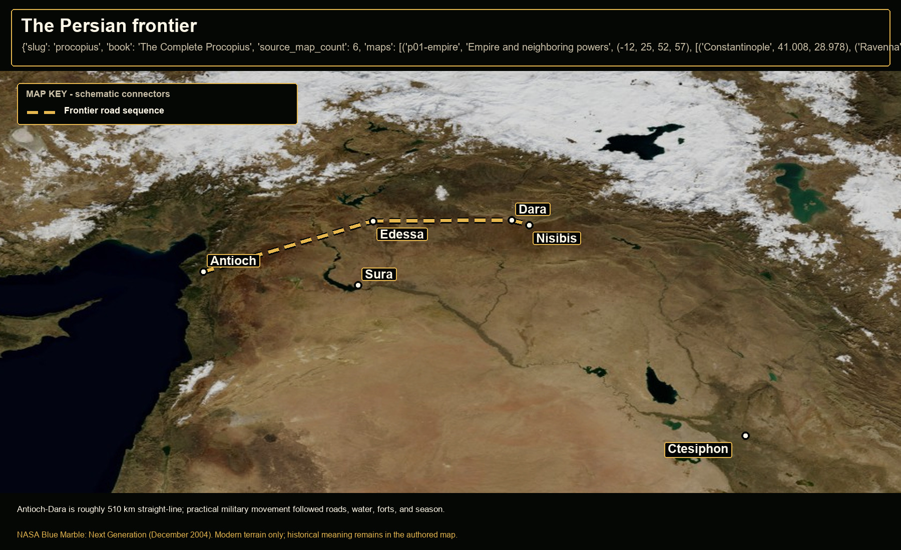 Open NASA satellite orientation map: The Persian frontier