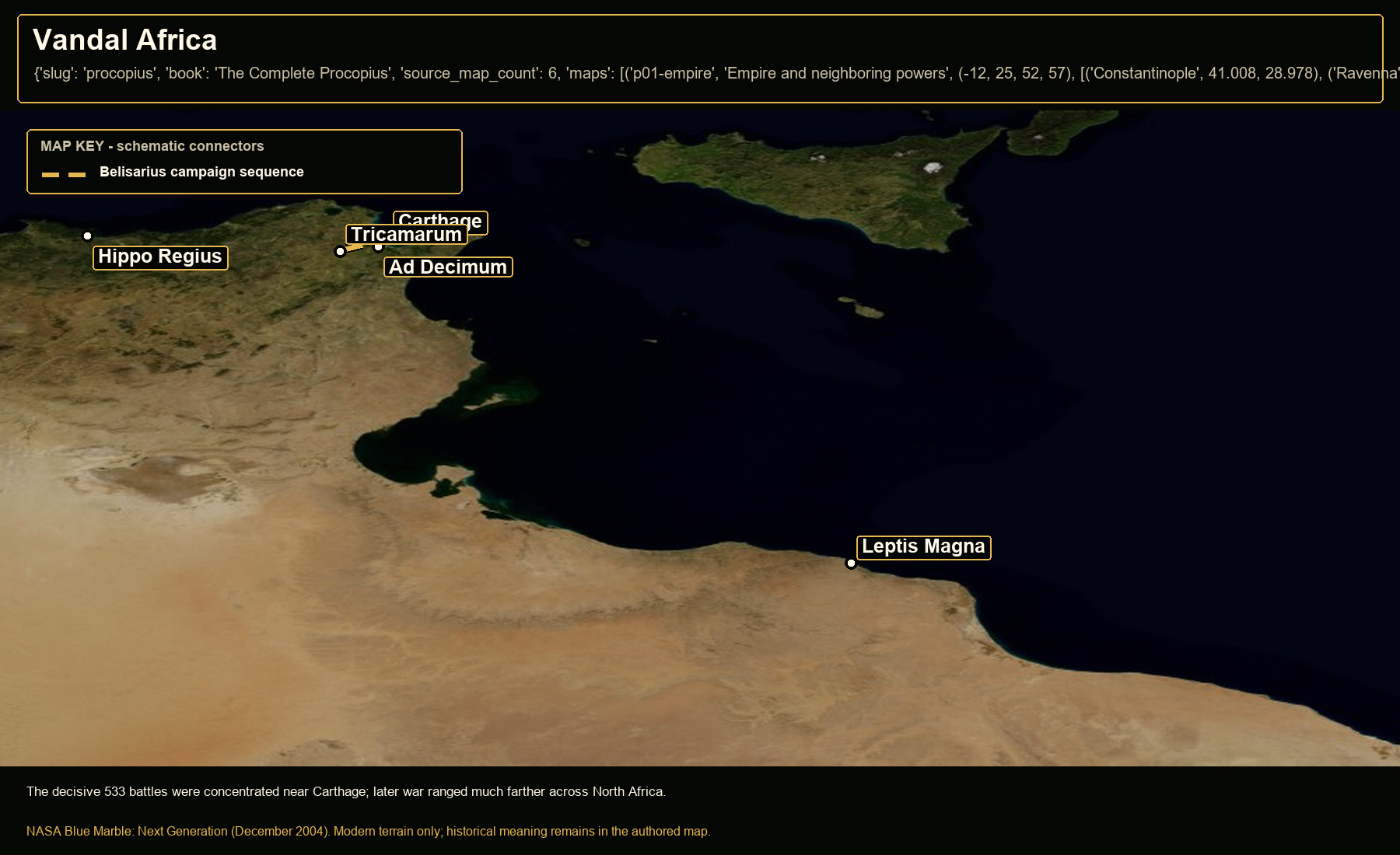 Open NASA satellite orientation map: Vandal Africa