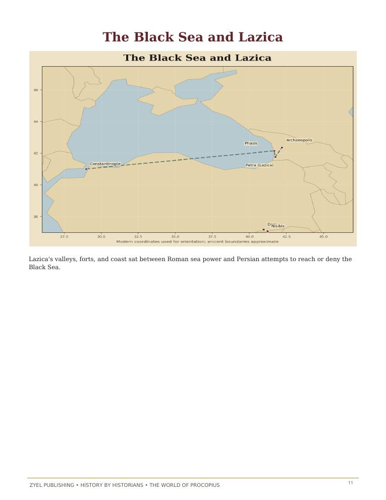 Authored historical map: The Black Sea and Lazica
