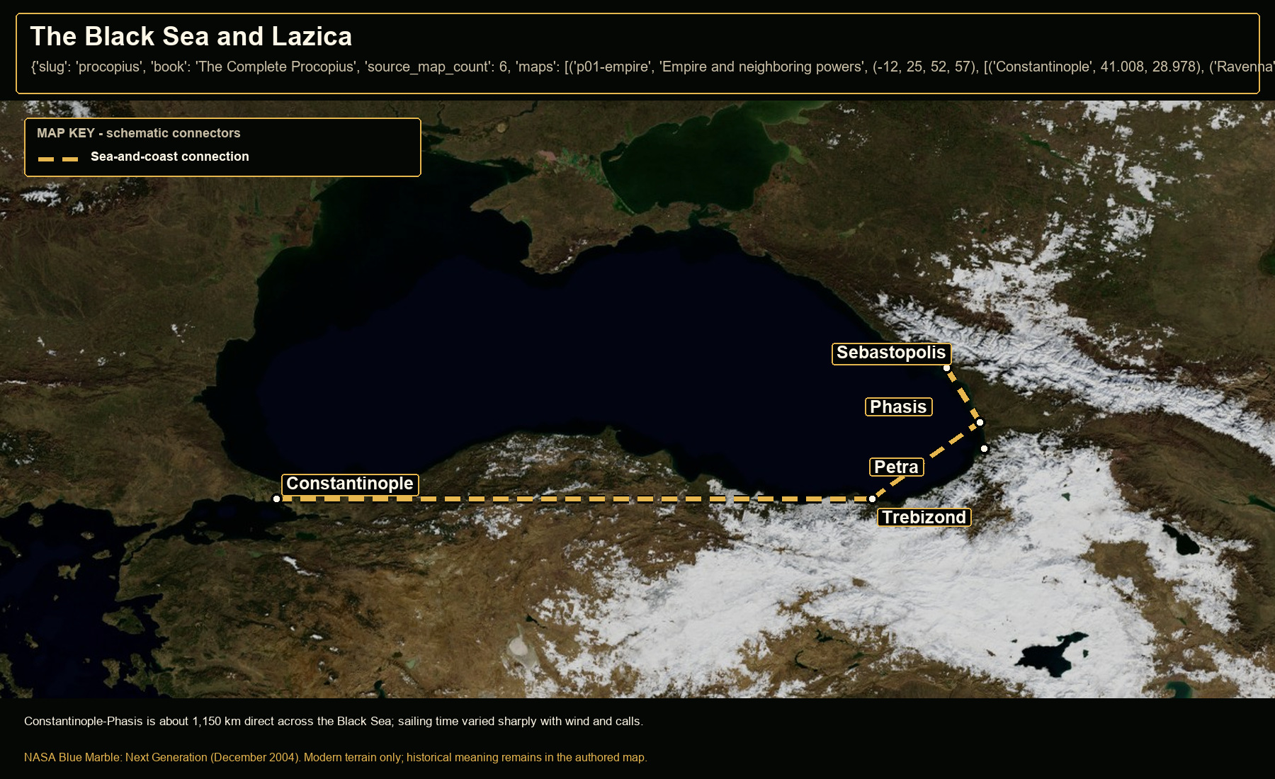 Open NASA satellite orientation map: The Black Sea and Lazica