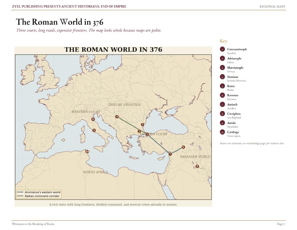 Authored historical map: The Roman world in 376