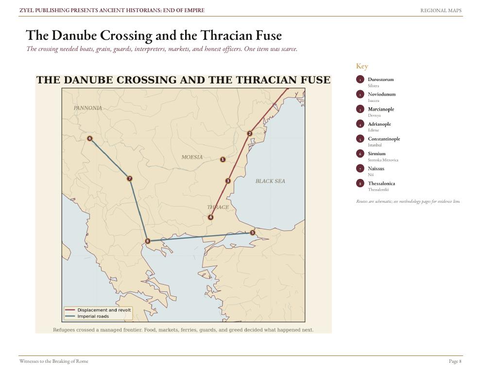 Authored historical map: The Danube crossing and Thracian fuse